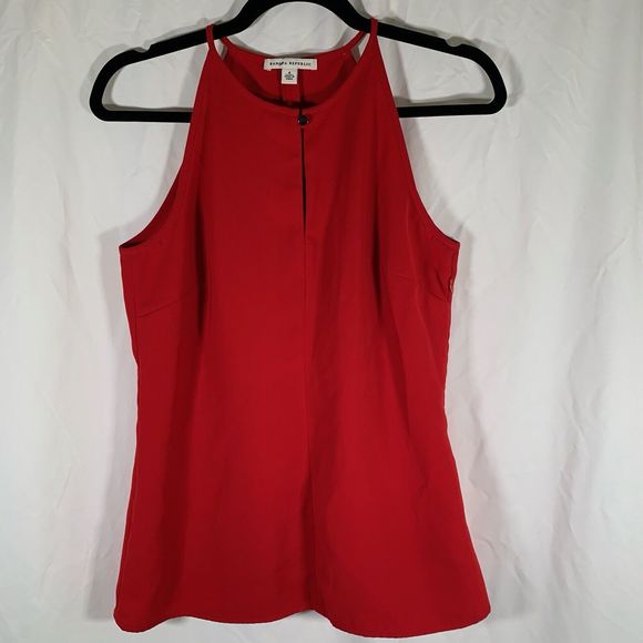 Banana Republic Tops - Banana Republic Blouse Women’s 4 Solid Red High Neck Sleeveless Top
